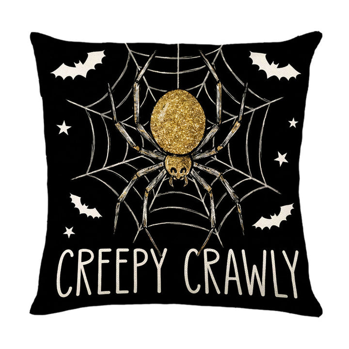 Halloween Ghost Cotton-Linen Square Throw Pillow Covers Set with Hidden Zipper