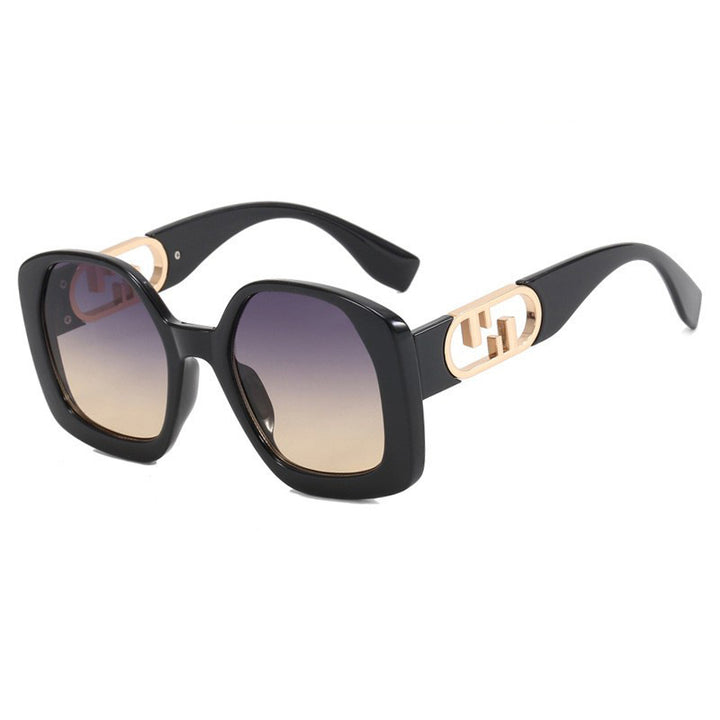 Women oversized sunglasses with extravagant geometric frame and elegant accents Stornfield