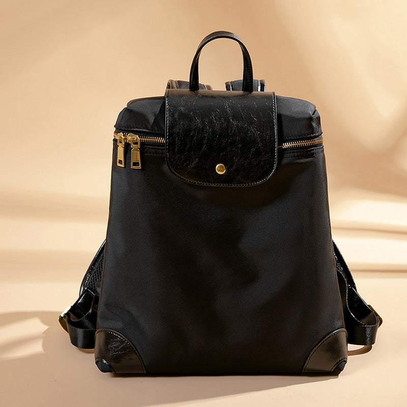 Versatile Multi-Pocket Backpack Bag with Leather Accents