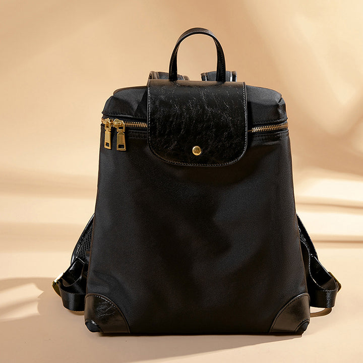 Versatile Multi-Pocket Backpack Bag with Leather Accents