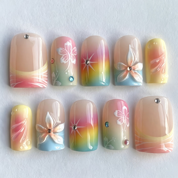 Artful Nail Tips with Floral Accents Stornfield