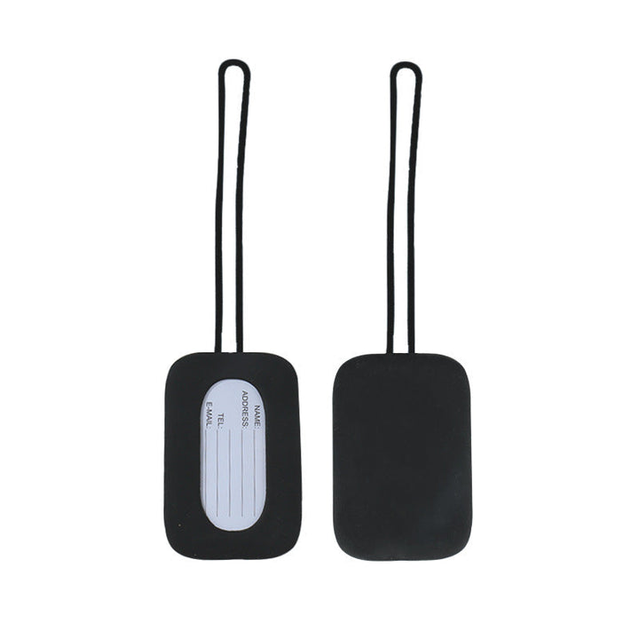 silicone luggage tag with ID window and elastic strap Stornfield