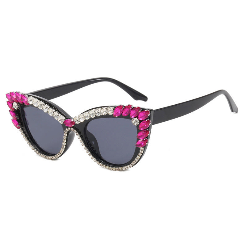 Ladies Glamorous Cat-Eye Sunglasses with Extravagant Crystal Decoration Stornfield