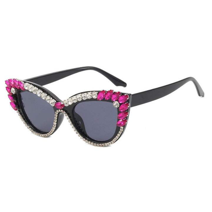 Ladies Glamorous Cat-Eye Sunglasses with Extravagant Crystal Decoration Stornfield