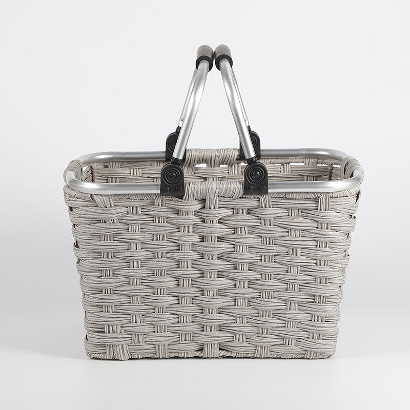 Women's Portable Shopping Basket with Aluminum Handle Stornfield