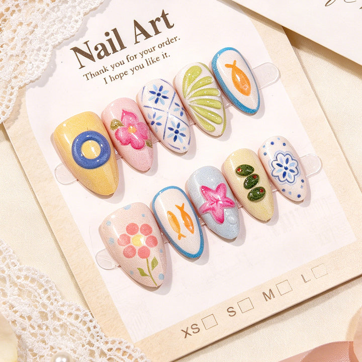 Thematic Undersea-Inspired Press-On Nails