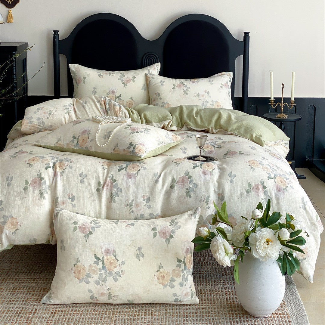 Silky Microfiber Duvet Cover Comforter Bedding Set with Hypoallergenic Pillow Shams