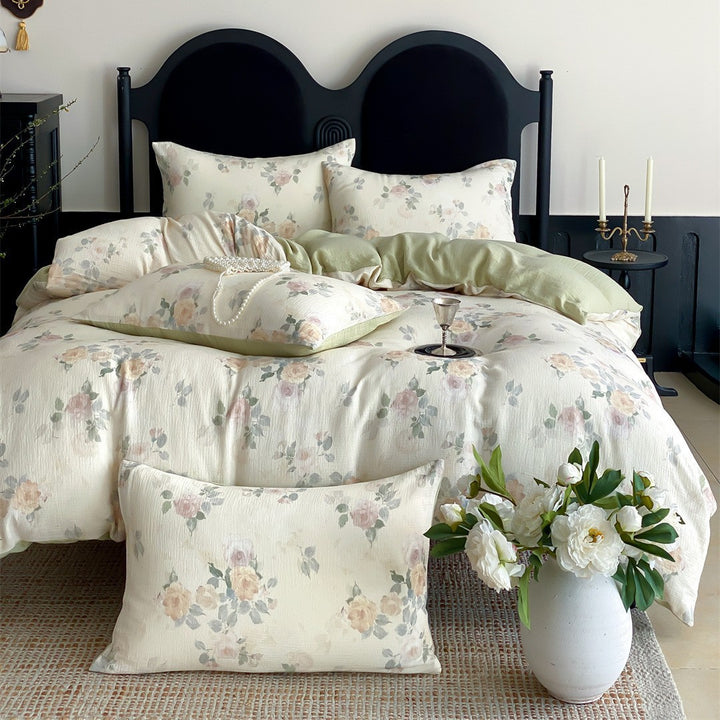 Silky Microfiber Duvet Cover Comforter Bedding Set with Hypoallergenic Pillow Shams