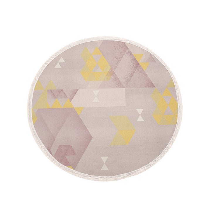 Round Decorative Living Room Carpet with Modern Geometric Pattern Stornfield