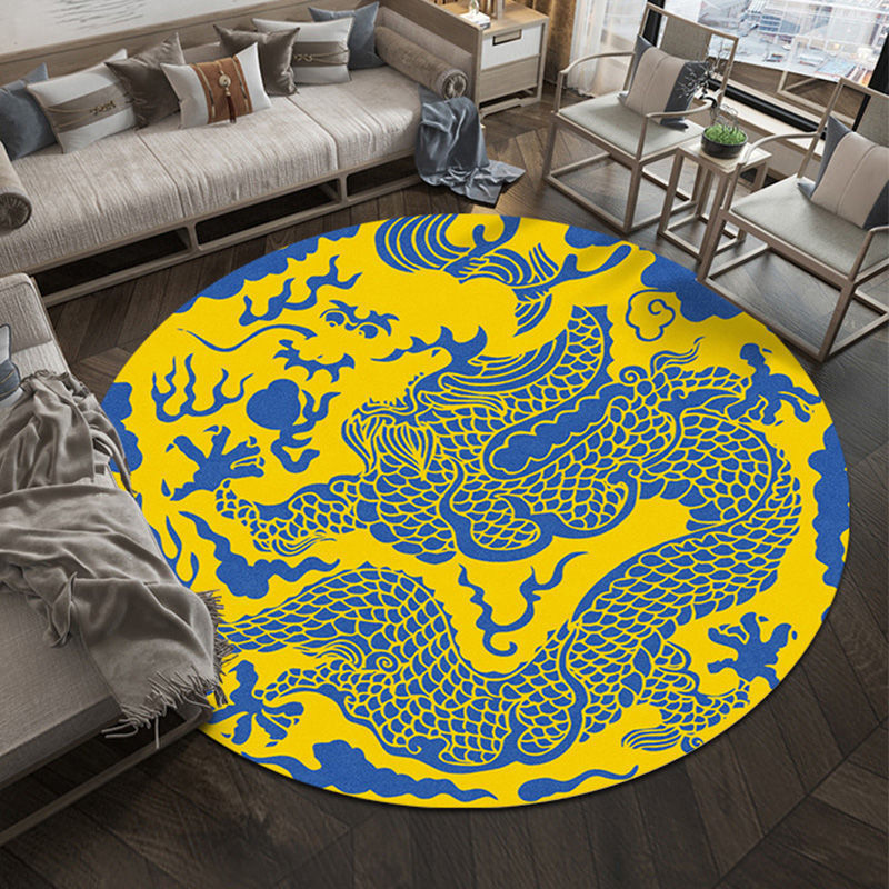 Decorative Round Fish Design Rug