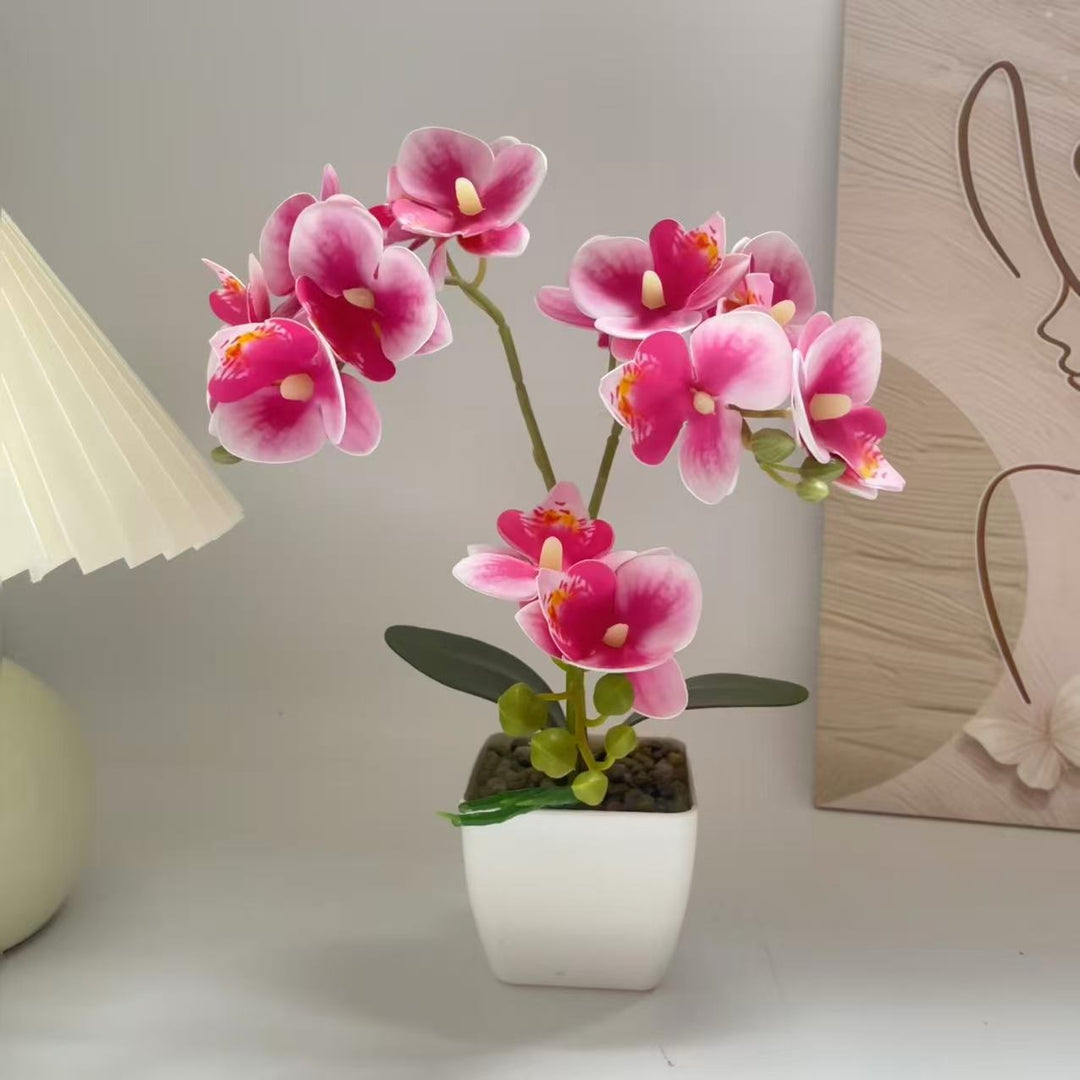 Lifelike Orchid Plant Arrangement for Home Display