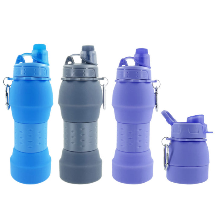 Women's collapsible silicone drinking bottle with practical clip Stornfield