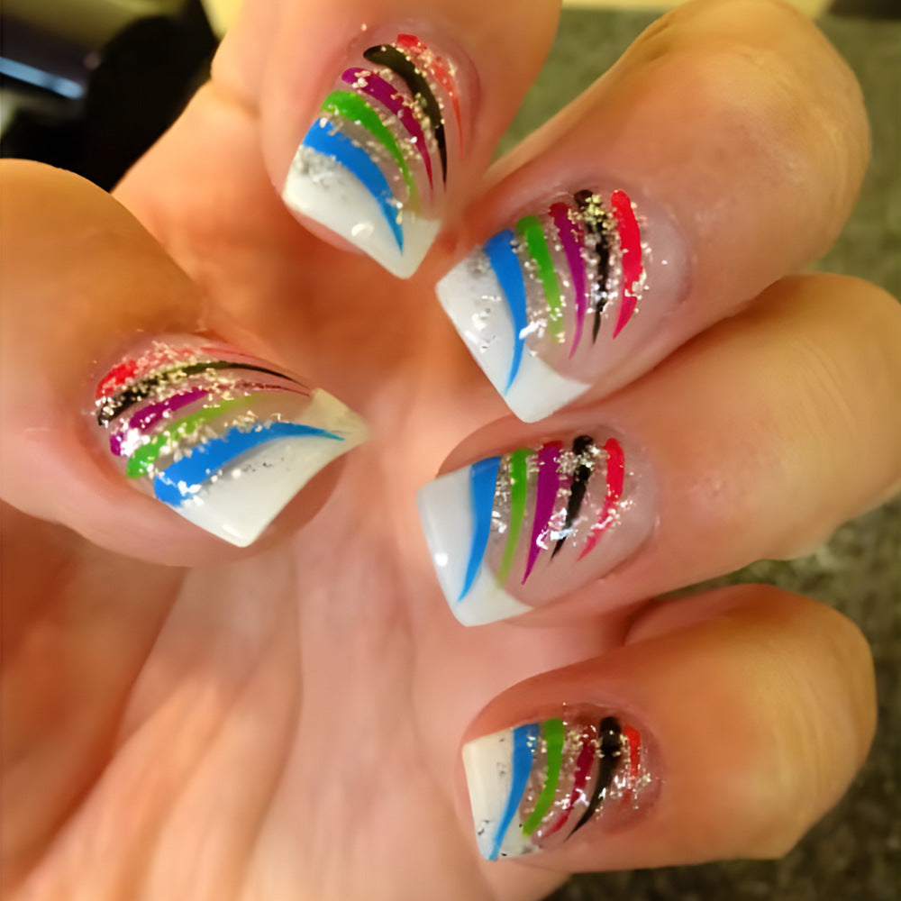 Stylish French Tip Nail Art Set Stornfield