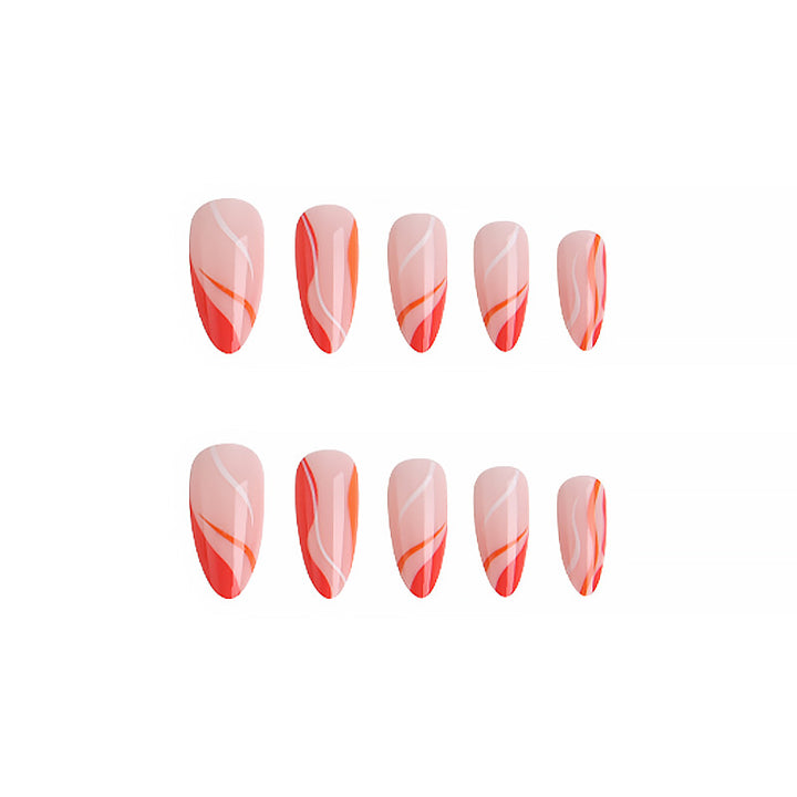 Artful nail tips with curved lines Stornfield