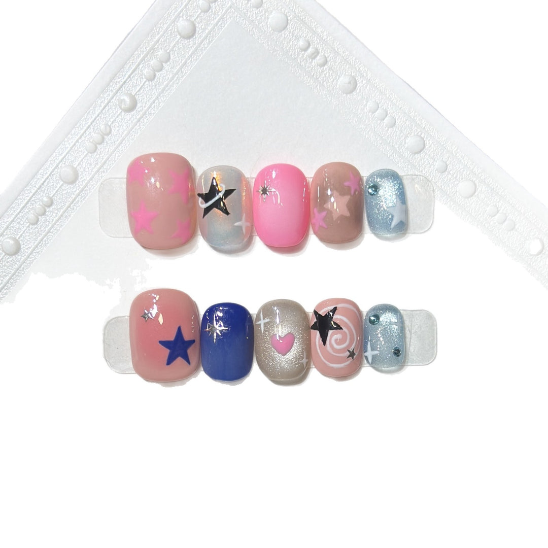 Decorative Nail Art Set with Star and Heart Accents Stornfield
