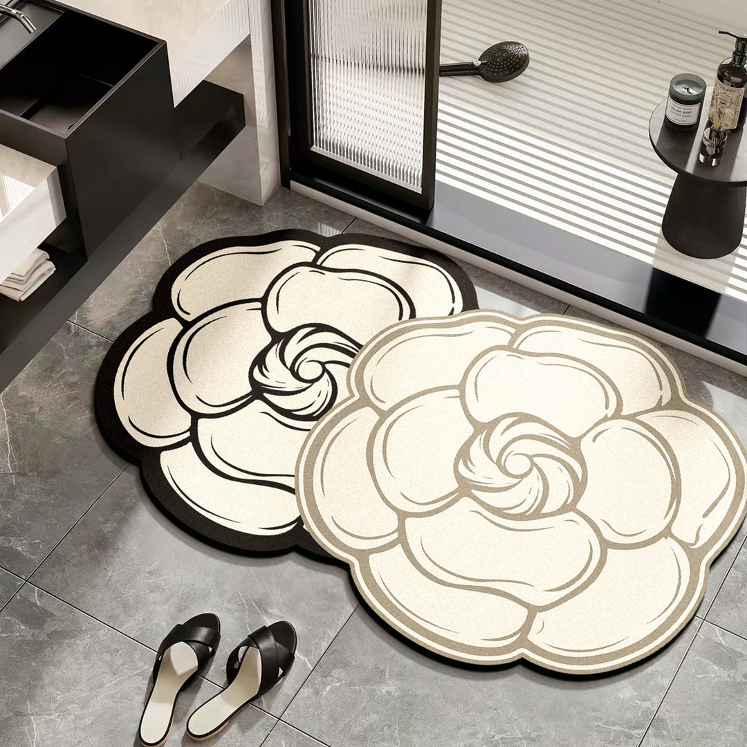 Floral Design Bathroom Mat