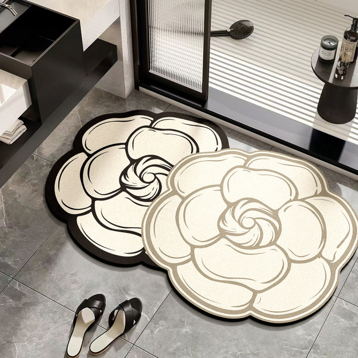 Floral Design Bathroom Mat