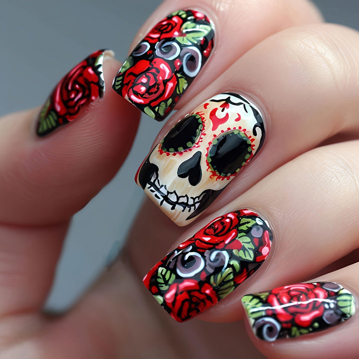 Art nail set with Vibrant Skull design Stornfield
