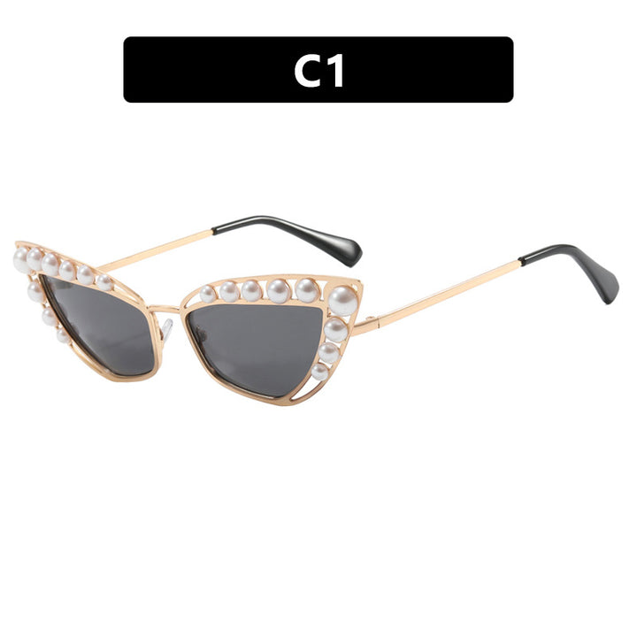 Ladies Cat-Eye Sunglasses with Exclusive Pearl Tip Frame Stornfield