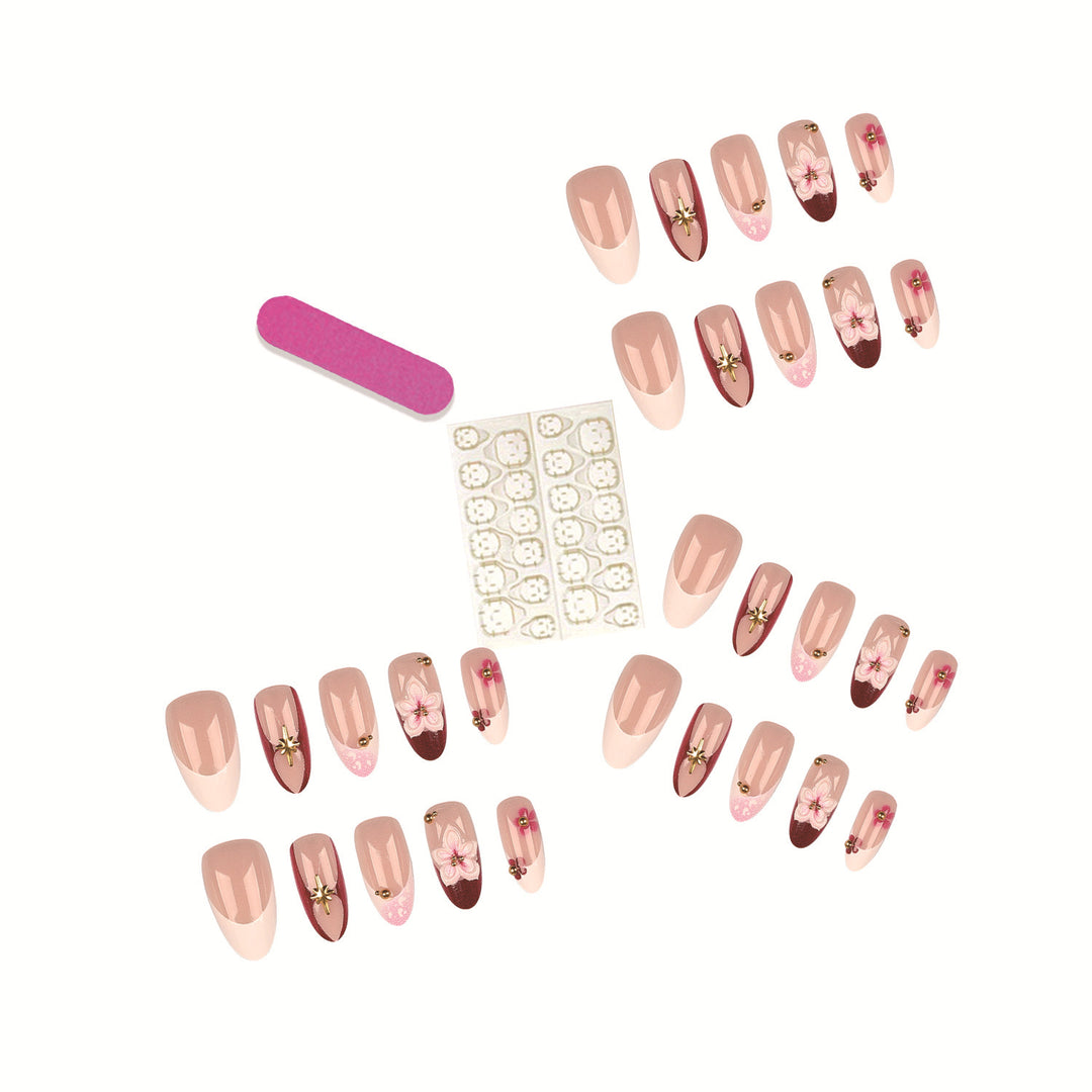 Artistic Floral Design Press-On Nail Set