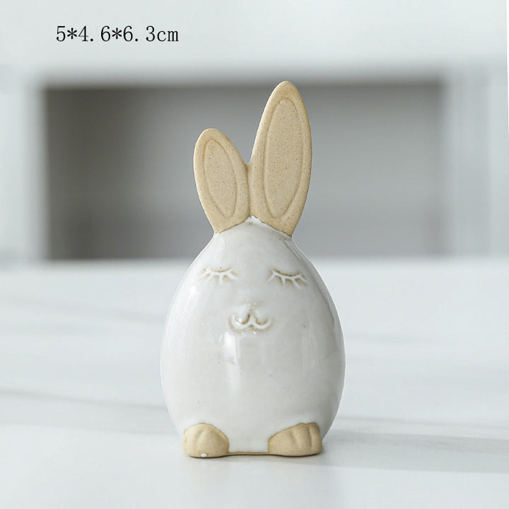 Whimsical Ceramic Bunny Figurine Stornfeild