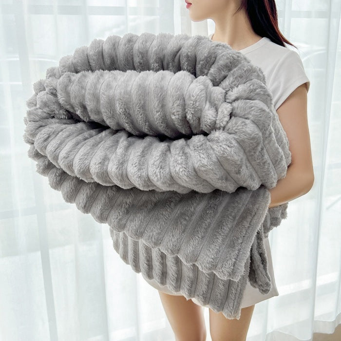 Ladies Cozy Plush Blanket with Textured Surface Stornfield