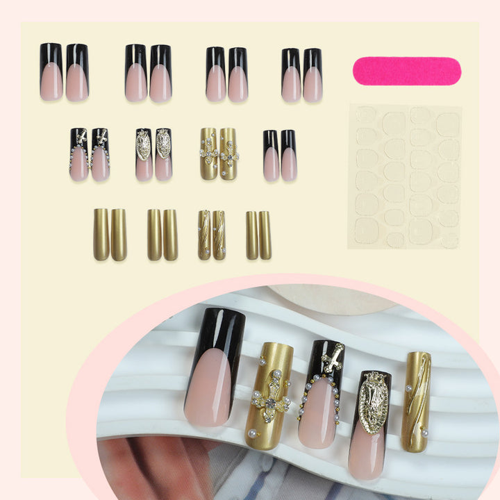 Artistic Press-On Nail Collection with Glamorous Gem Accents Stornfield