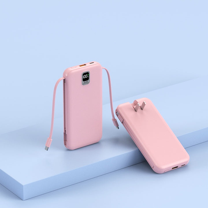 Portable power bank with integrated charging cable and LED display Stornfield