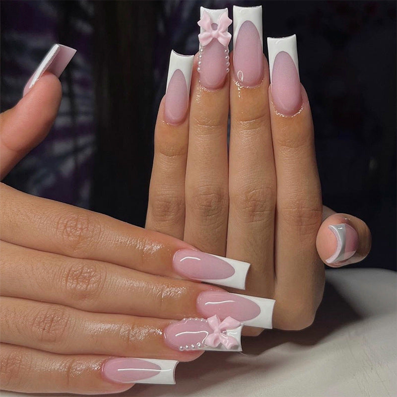 Acrylic nail set with trendy 3D decorations and elegant accents Stornfield