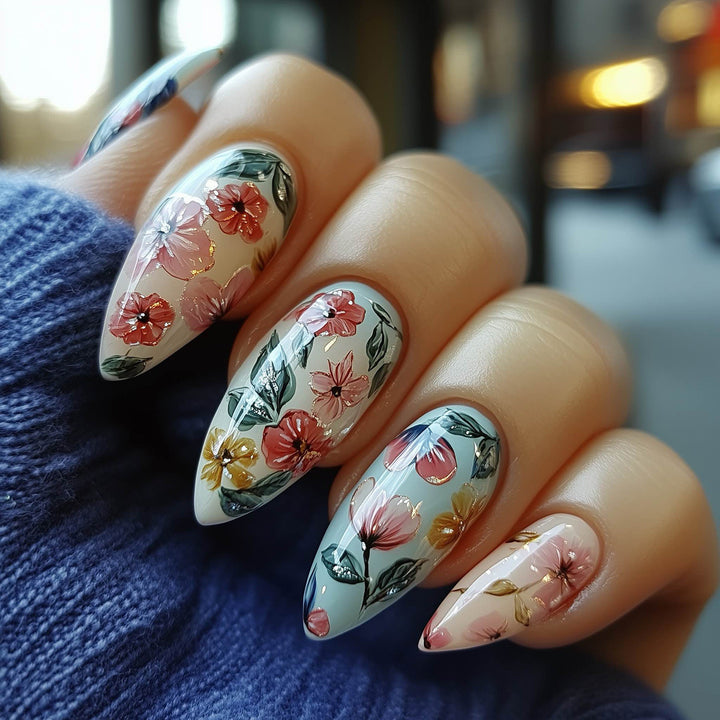 Floral Stiletto Press-On Nails Stornfield