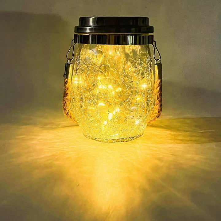 Contemporary Creative Crackle Glass Bottle Star Decor LED Solar String Light For Outdoor Patio | Stornfield