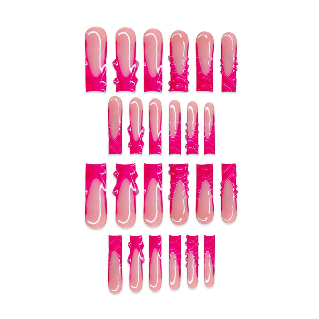 Artistic Long Press-On Nail Set with Unique Design Stornfield