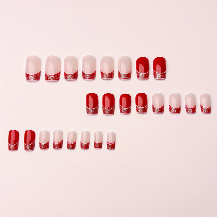Artificial nails in elegant glitter French design Stornfield