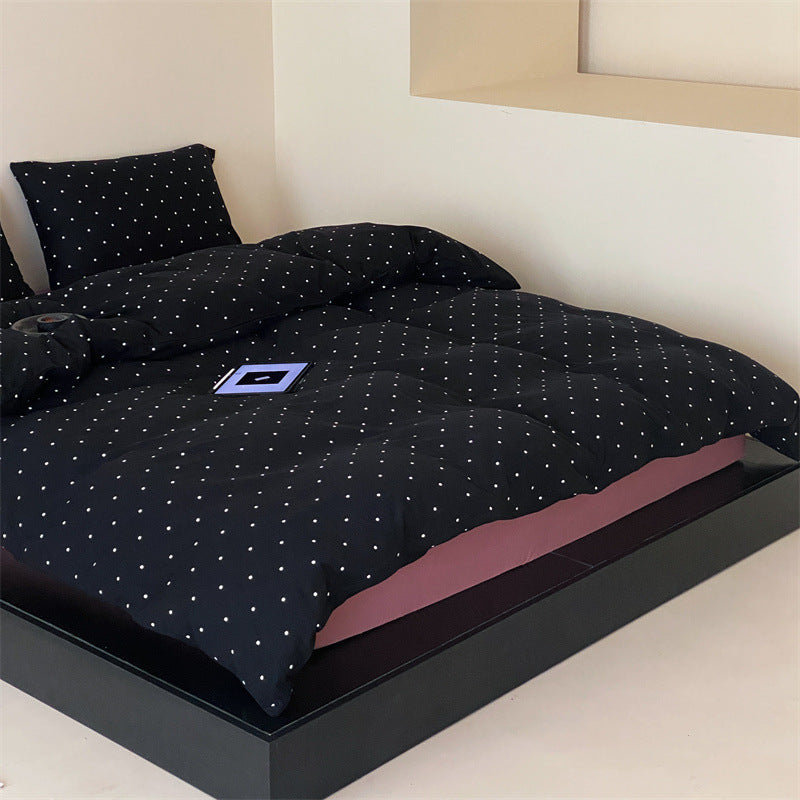 Fluffy cotton bedding set with nostalgic rocking horse pattern