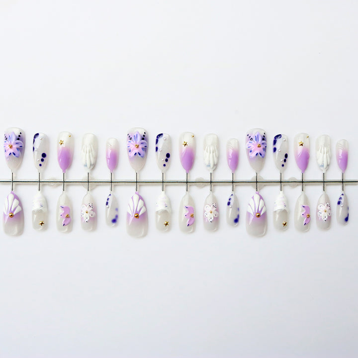 Floral 3D Design Press-On Nails