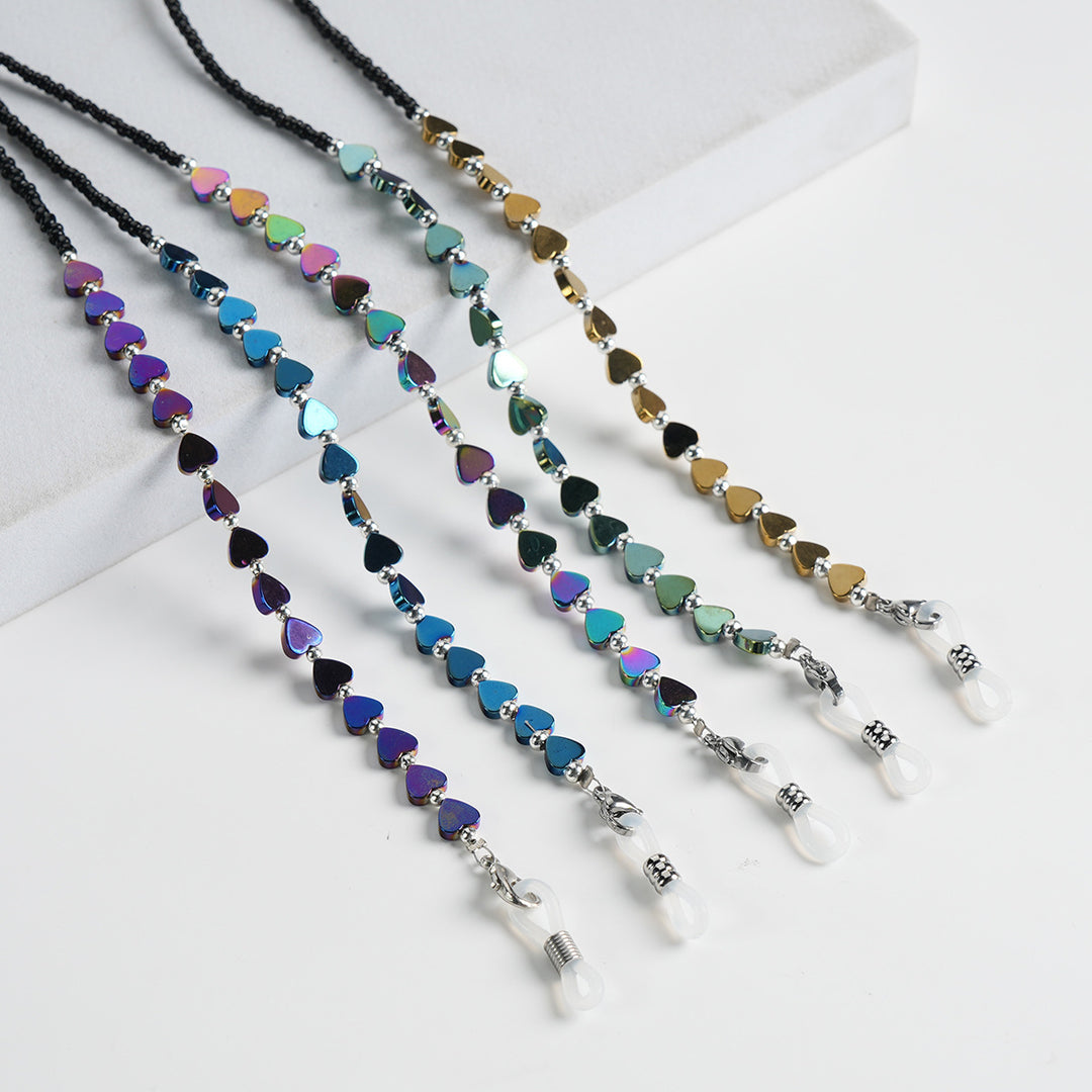 Heart-Shaped Beaded Eyewear Chain Stornfield