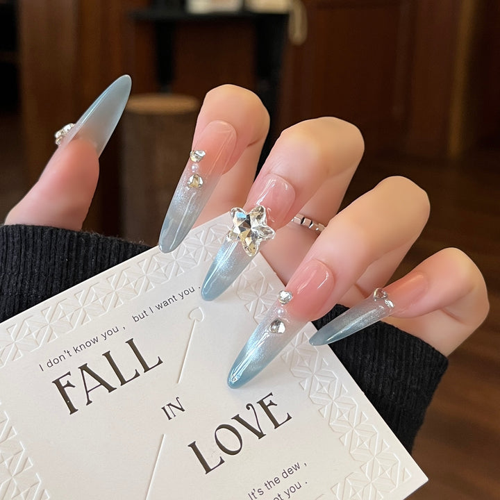 Decorative Crystal-Embellished Press-On Nail Extensions Stornfield