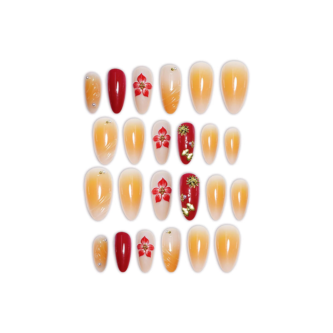 Decorative Floral Press-On Nail Art Set Stornfield