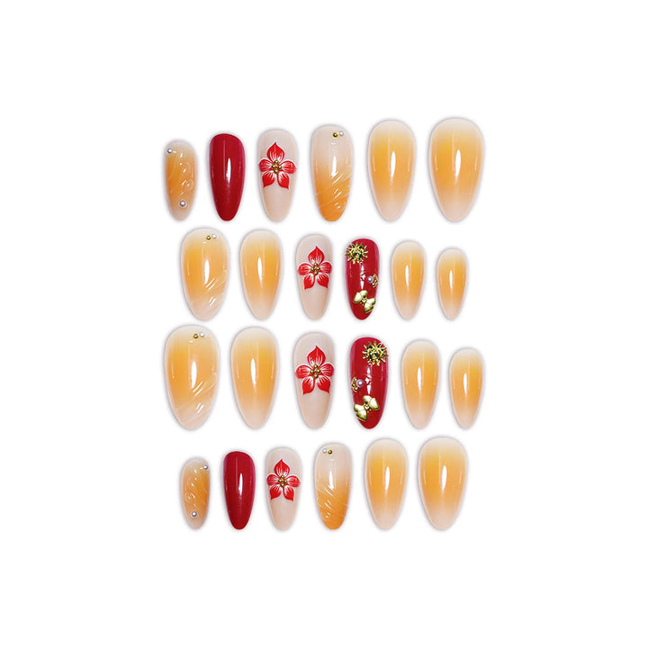 Decorative Floral Press-On Nail Art Set Stornfield