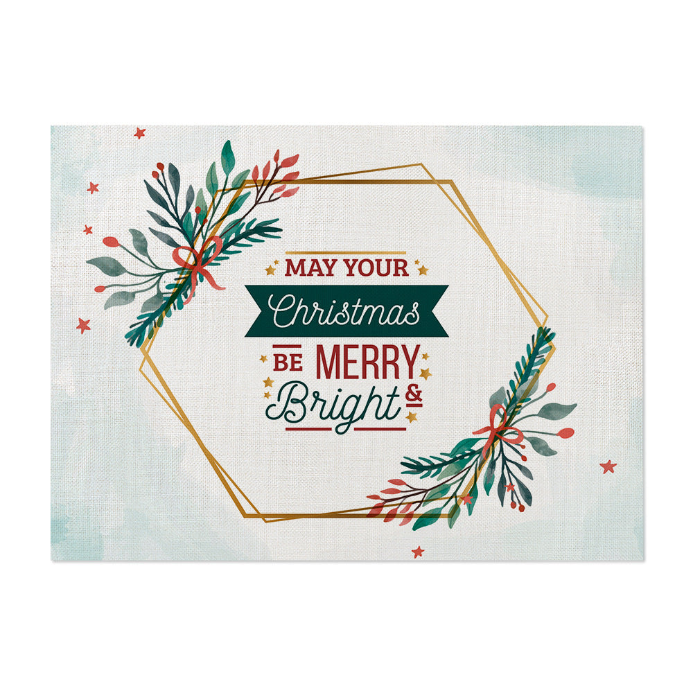 Festive Botanical Merry Christmas Canvas Wall Art Print