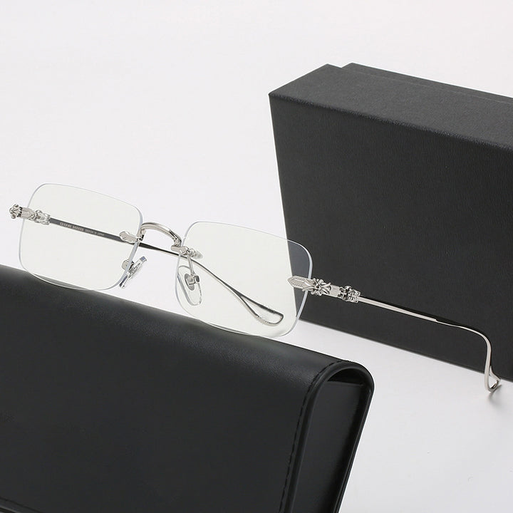 Ladies fashionable correction glasses with elegant square frame and decorated temples Stornfield