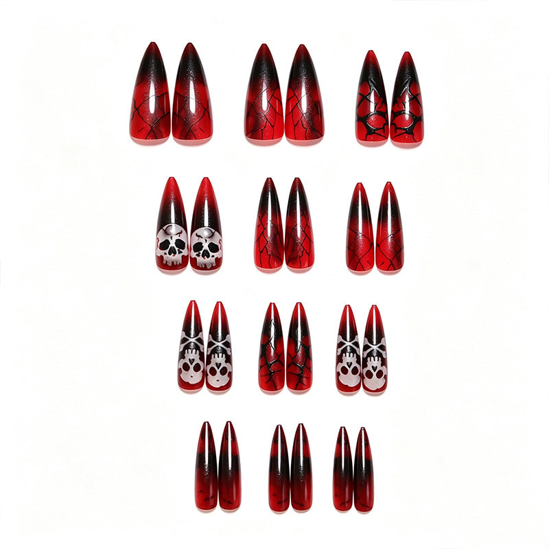 Artificial nail set with Halloween designs and elegant accents Stornfield