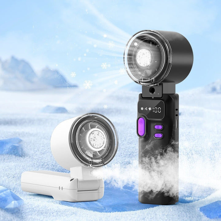Cooling handheld digital display misting mini fan with adjustable tilt Stornfield
