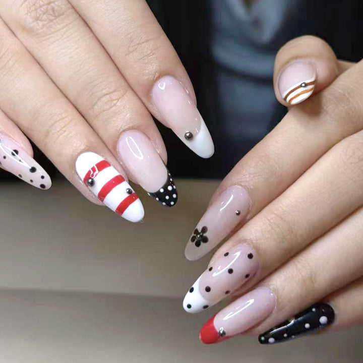 Artistic Stiletto Press-On Nail Set with Unique Patterns Stornfield