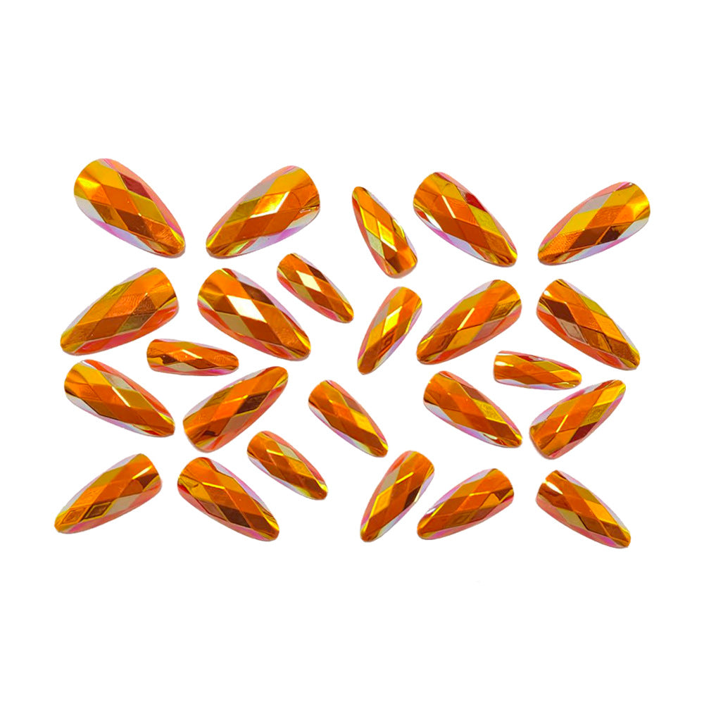 Shiny artificial nails with multifaceted design Stornfield