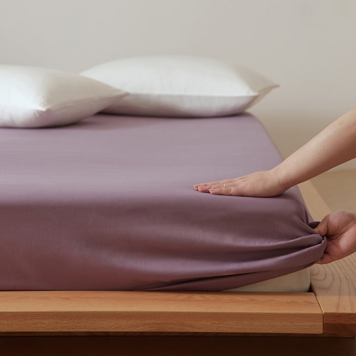 Deep-Pocket Brushed Cotton Jersey Fitted Sheet with Elastic Corners