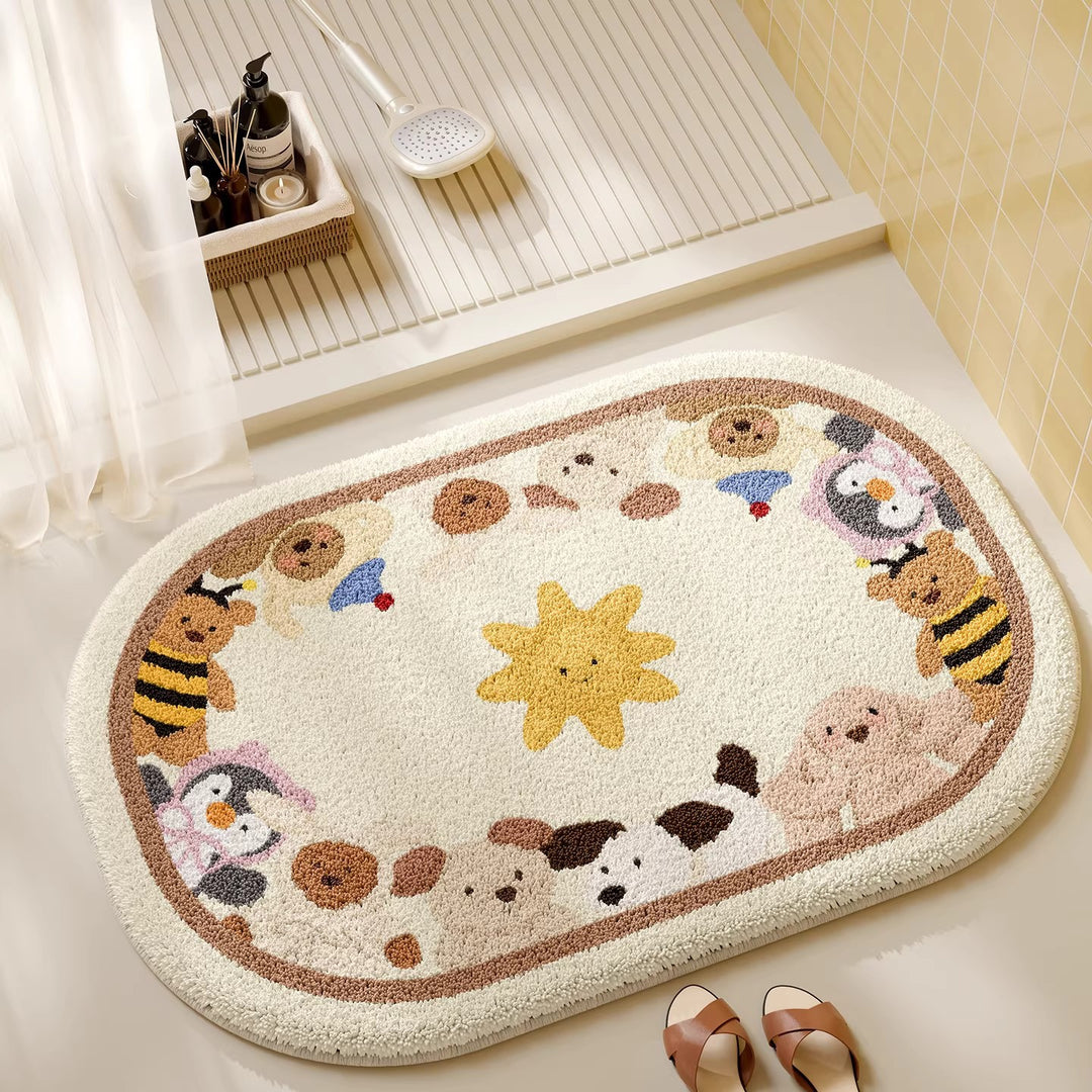 Cute Animal-Themed Plush Bathroom Rug