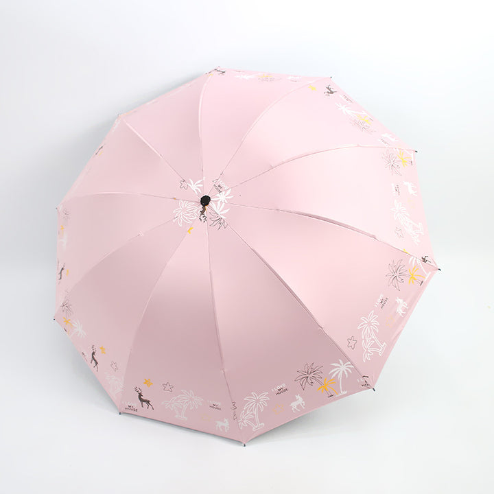 Women's Folding Umbrella with Animal Print Stornfield