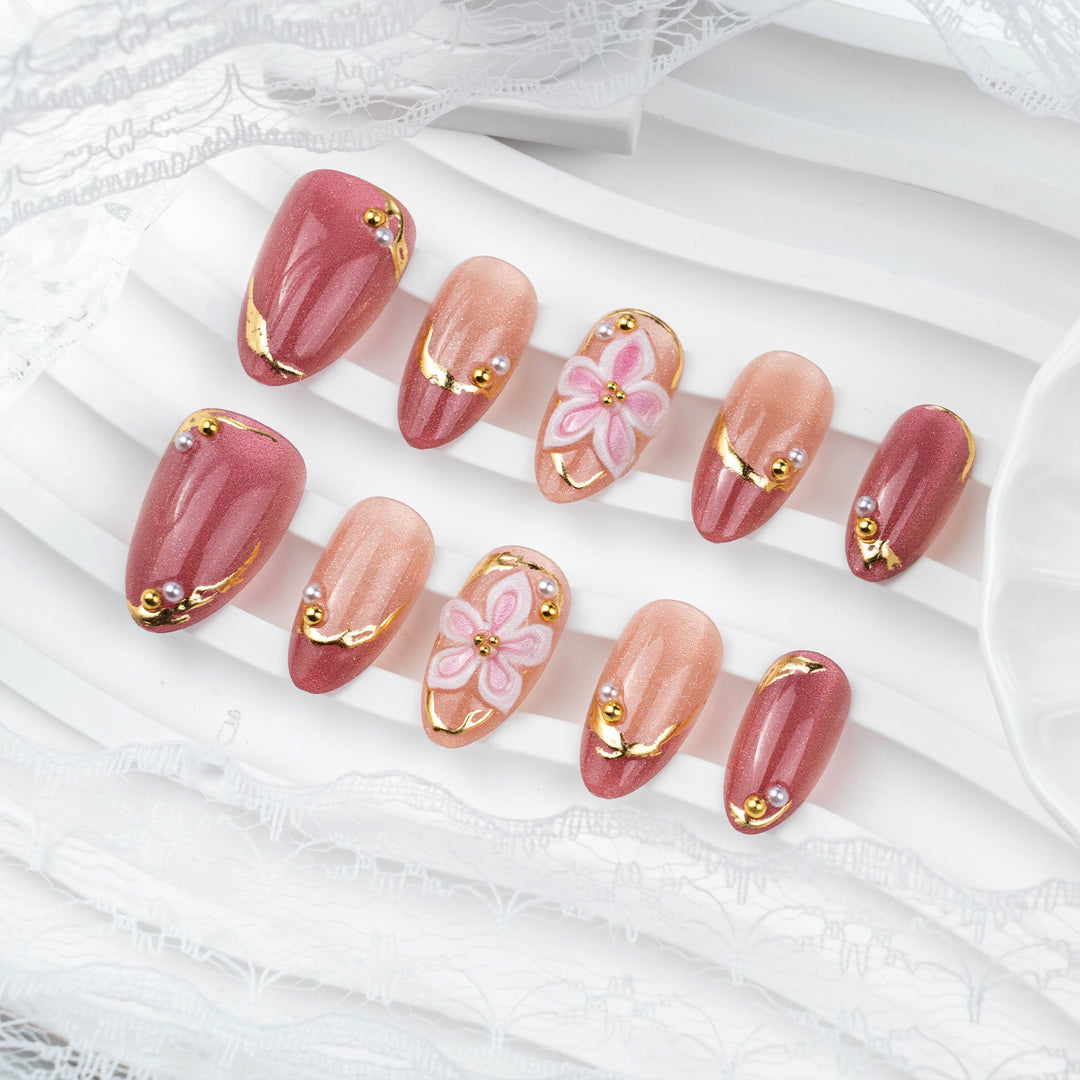 Floral-Inspired Press-On Nail Set Stornfield