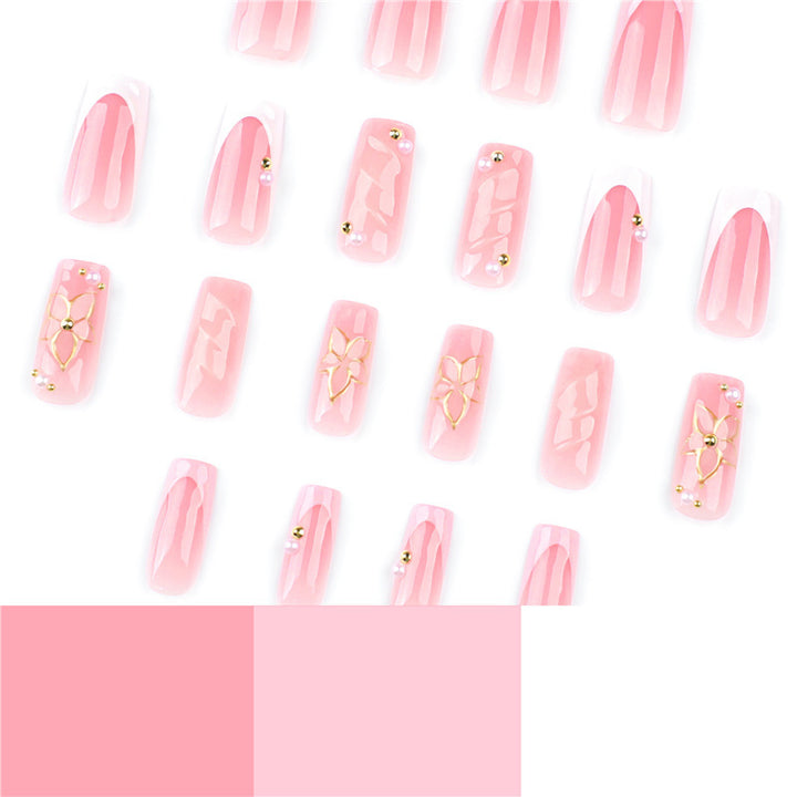 Elegant Floral-Embellished Press-On Nail Extensions Stornfield